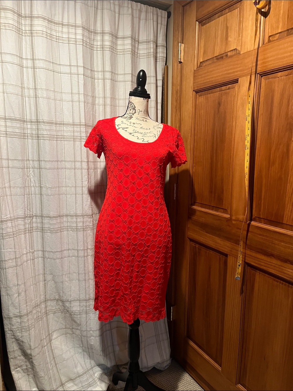Ronni Nicole Red Lace Scoop-Neck Sheath Dress